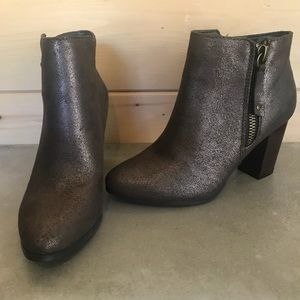 JustFab Faux Metallic Booties